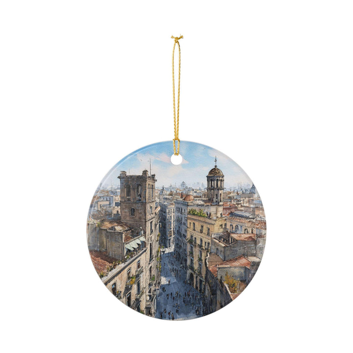 Barcelona Ornament: Unique Barcelona Souvenir, Barcelona Spain Xmas Decor, and Authentic Barcelona Skyline Gift