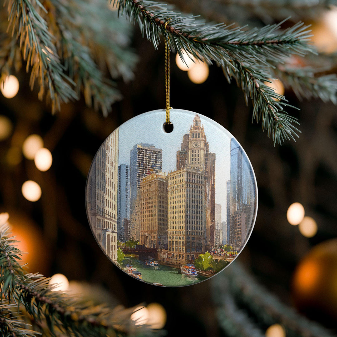Chicago IL Ornament: Unique Chicago Souvenir, Chicago IL Xmas Decor, and Authentic Chicago Illinois Gift