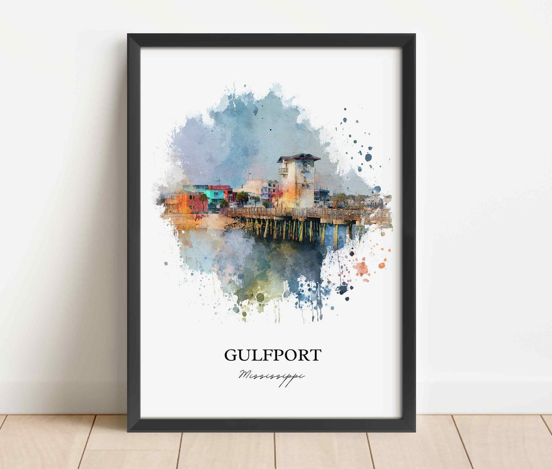 Gulfport, Mississippi – Watercolor Art Print