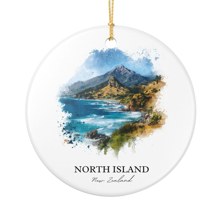 North Island NZ Ornament: Unique North Island Souvenir, New Zealand Xmas Decor, and Authentic New Zealand Gift