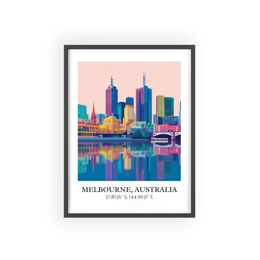 Melbourne Art, Melbourne Retro Travel Art, Melbourne Home Decor, Melbourne Gift, Australia Travel Art, Travel Prints, Housewarming Gift