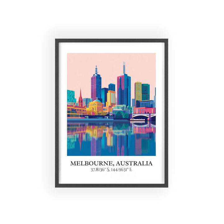 Melbourne Art, Melbourne Retro Travel Art, Melbourne Home Decor, Melbourne Gift, Australia Travel Art, Travel Prints, Housewarming Gift