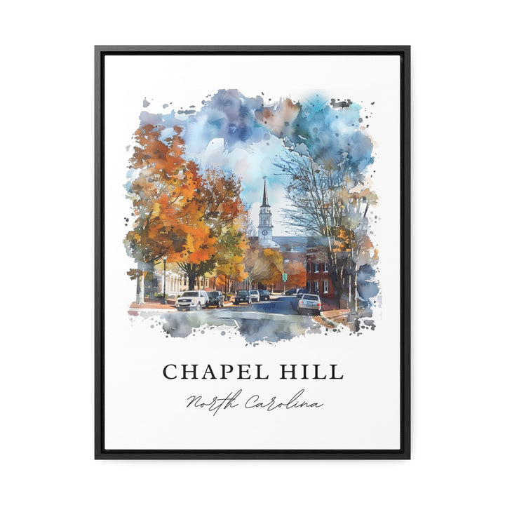 Chapel Hill Wall Art, Chapel Hill NC Print, UNC Watercolor Art, Chapel Hill NC Gift,