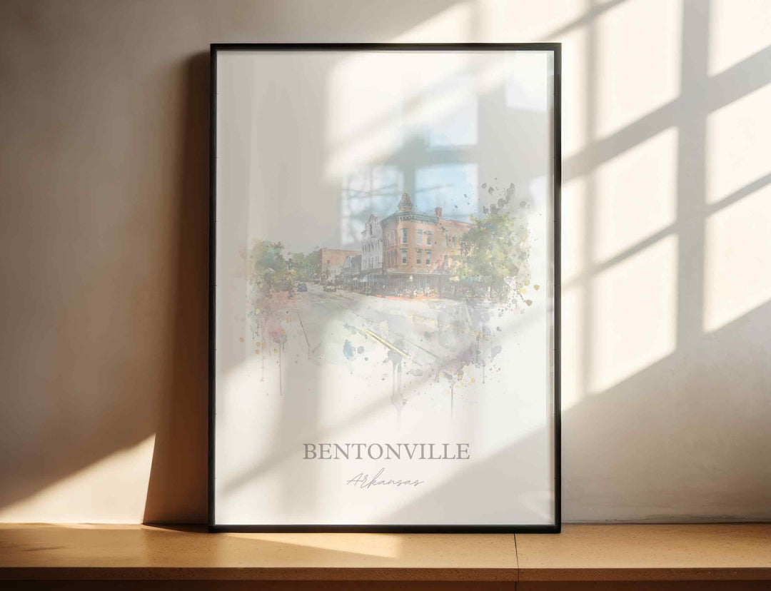 Bentonville, Arkansas – Watercolor Art Print