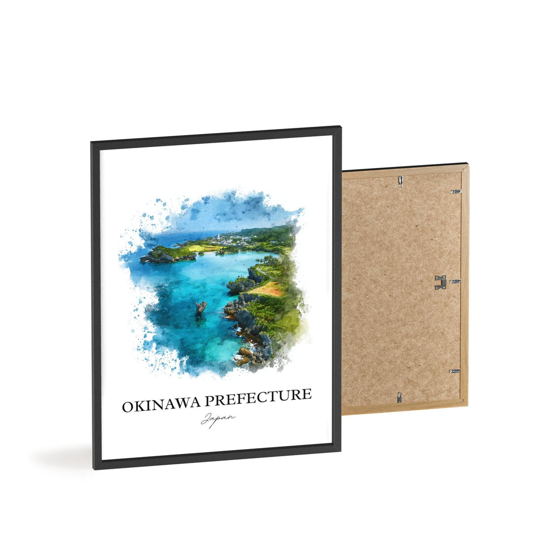 Okinawa Wall Art, Okinawa Print, Okinawa Watercolor Art, Okinawa Japan Gift, Japan Travel Print, Travel Poster, Housewarming Gift