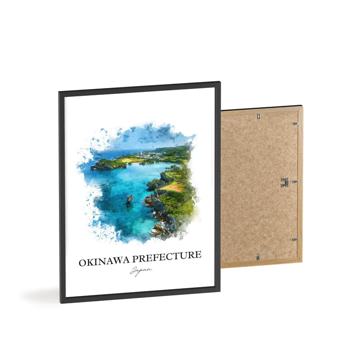 Okinawa Wall Art, Okinawa Print, Okinawa Watercolor Art, Okinawa Japan Gift, Japan Travel Print, Travel Poster, Housewarming Gift