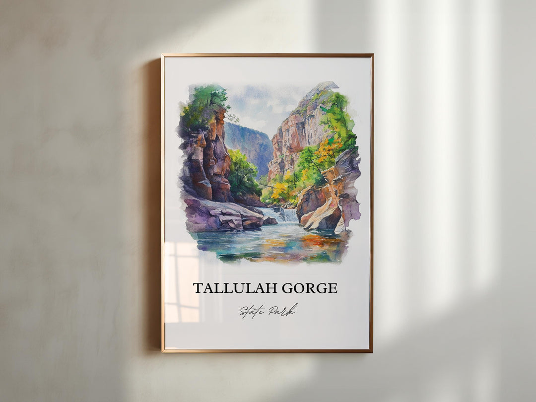 Tallulah Gorge, Georgia, USA – Watercolor Art Print