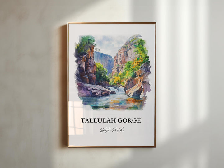 Tallulah Gorge, Georgia, USA – Watercolor Art Print