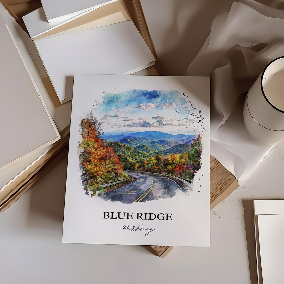 Blue Ridge Parkway Wall Art, Ravensford NC Print, North Carolina Artwork, Blue Ridge NC Gift, Travel Print, Travel Poster, Housewarming Gift