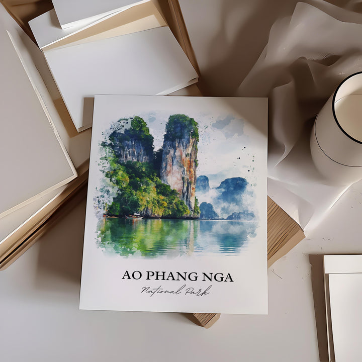 Ao Phang Nga National Park Wall Art, Takdat Print, Thailand Art, Ao Phang Nga Park Gift, Travel Print, Travel Poster, Housewarming Gift