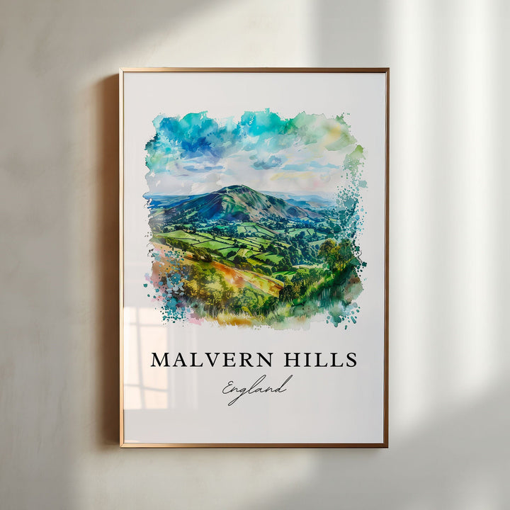 Malvern Hills UK Wall Art, Malvern Hills Print, Malvern Hills Watercolor, Malvern Hills England Gift, Travel Poster, Housewarming Gift