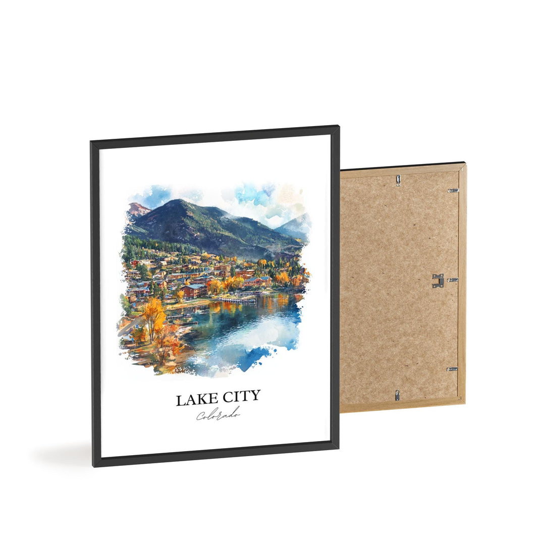 Lake City CO Wall Art, Hinsdale County Print, Colorado Watercolor Art, Lake City Gift, Travel Print, Travel Poster, Housewarming Gift