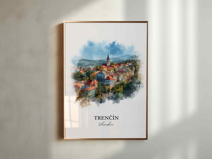 Trencin, Slovakia – Watercolor Art Print