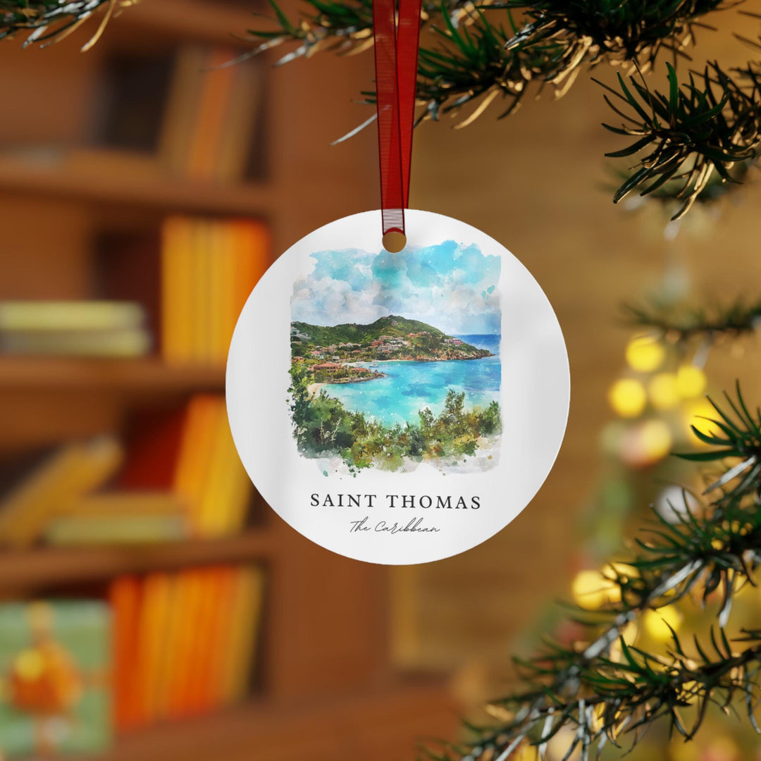 Saint Thomas Ornament: Unique St Thomas Souvenir, St Thomas Xmas Decor, and Authentic St Thomas USVI Christmas Gift