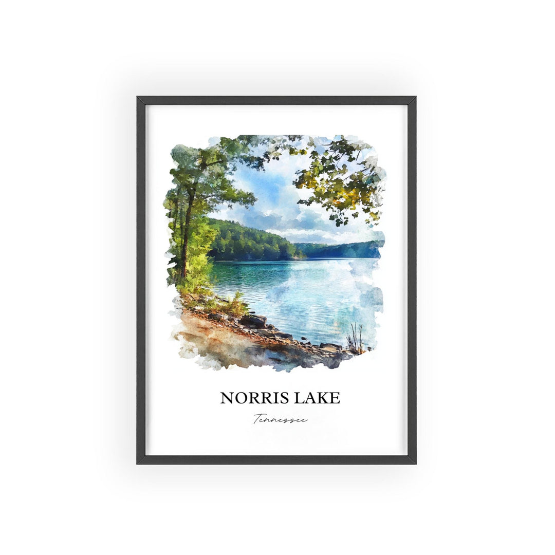 Norris Lake, Tennessee, USA – Watercolor Art Print