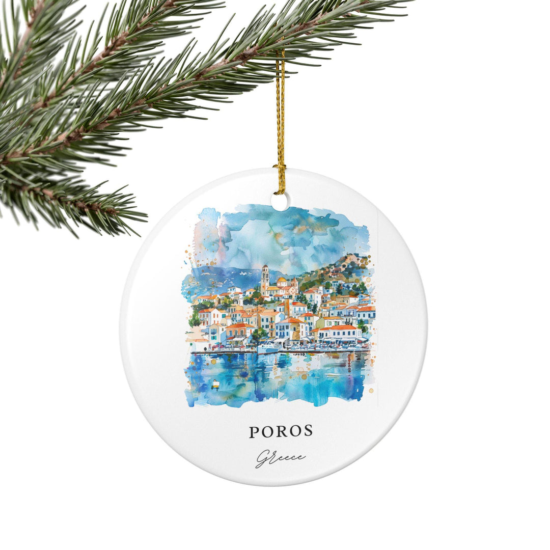 Poros, Greece Ornament: Unique Poros Greece Souvenir, Poros Greece Xmas Decor, and Authentic Poros Greece Gift