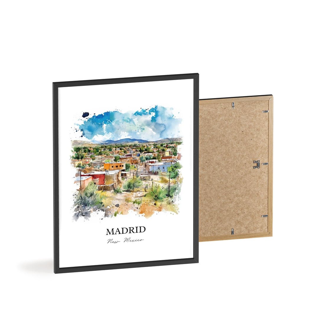 Madrid NM Wall Art, Santa Fe Print, New Mexico Watercolor Art, Madrid New Mexico Gift, Travel Print, Travel Poster, Housewarming Gift