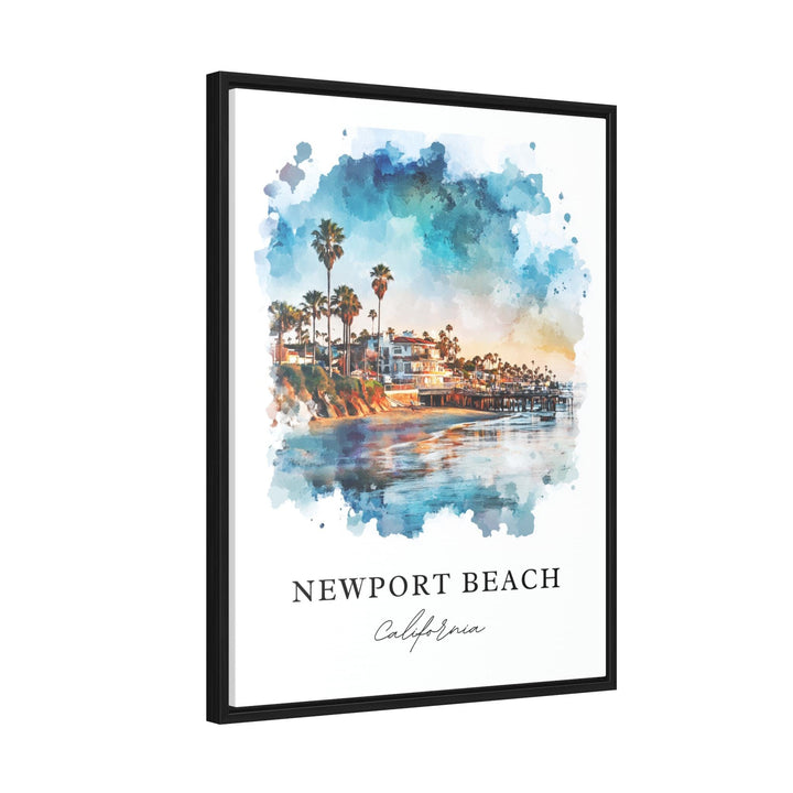 Newport Beach Wall Art, Newport Beach Print, Balboa Watercolor Art, Newport Beach Gift,