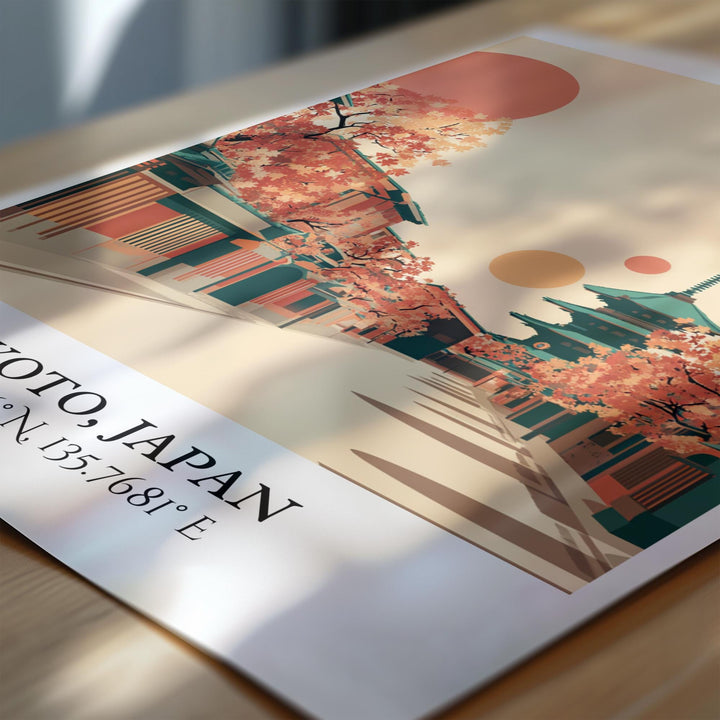 Kyoto Art, Kyoto Retro Travel Art, Kyoto Home Decor, Kyoto Japan Gift, Japan Travel Art, Travel Prints, Housewarming Gift
