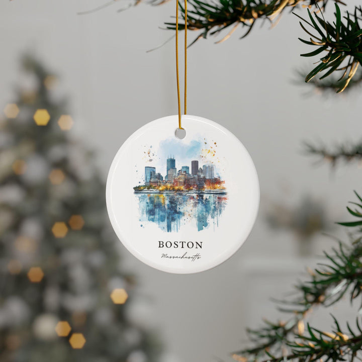 Boston MA Ornament: Unique Boston Souvenir, Boston Mass Decor, and Authentic Boston Xmas Gift