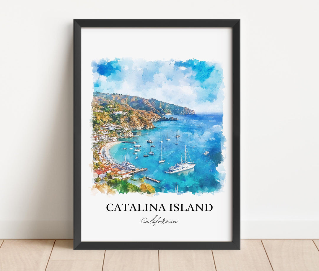 Catalina Island Wall Art, Los Angeles Print, Catalina Watercolor Art, Catalina Island Gift, Travel Print, Travel Poster, Housewarming Gift