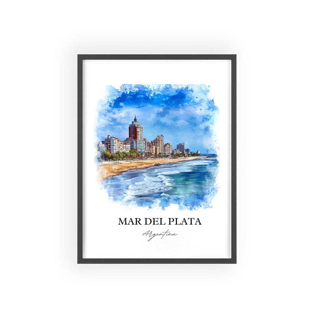 Mar del Plata Wall Art, Mar del Plata Print, Argentina Watercolor Art, Mar del Plata Gift, Travel Print, Travel Poster, Housewarming Gift