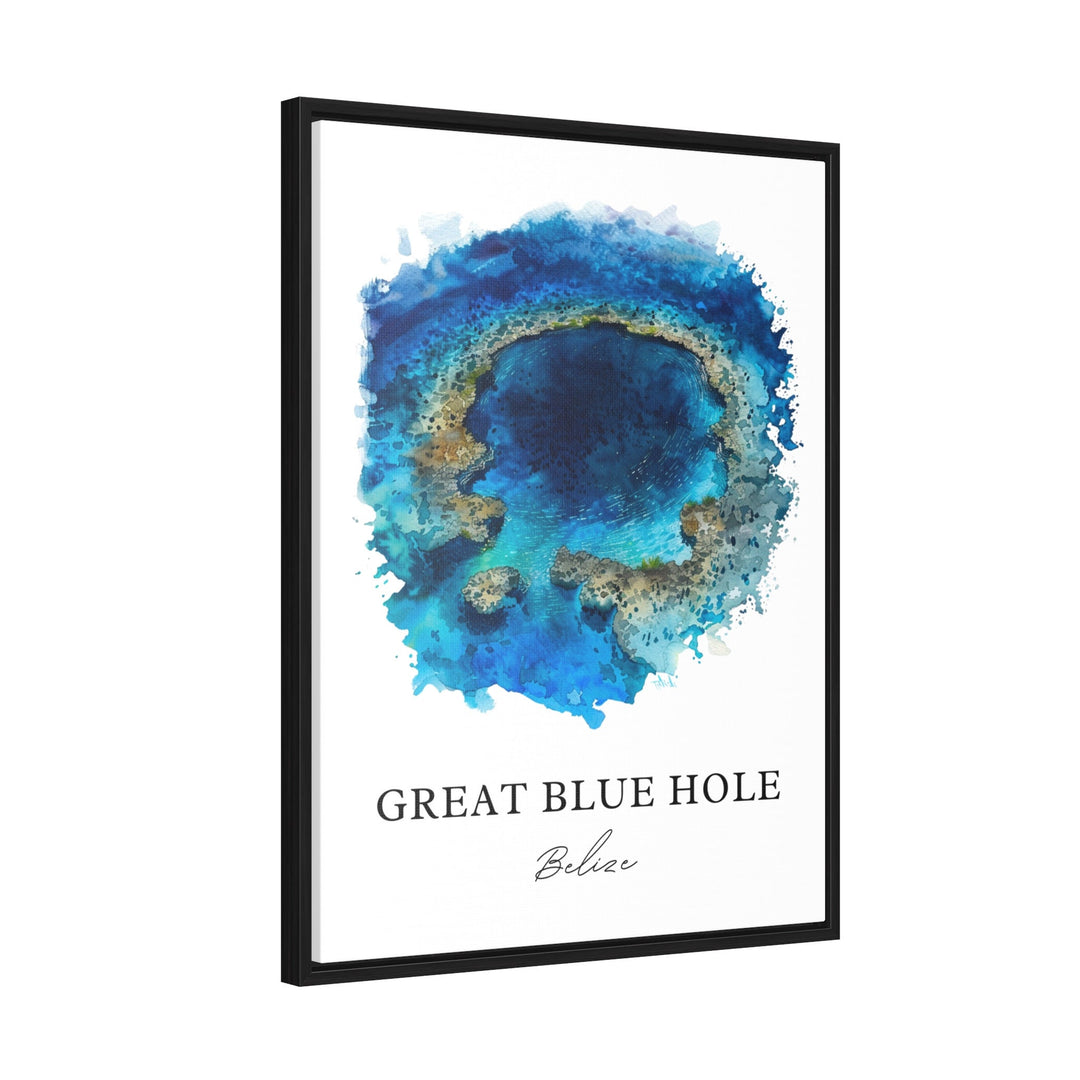 Great Blue Hole Art, Great Blue Hole Print, Great Blue Hole Belize Watercolor, Belize Gift,