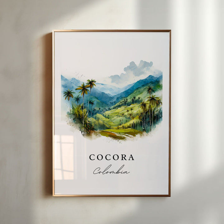 Cocora wall art - Colombia, Cocora poster print, Cocora Colombia Wedding gift, Birthday present, Custom Text, Perfect Gift