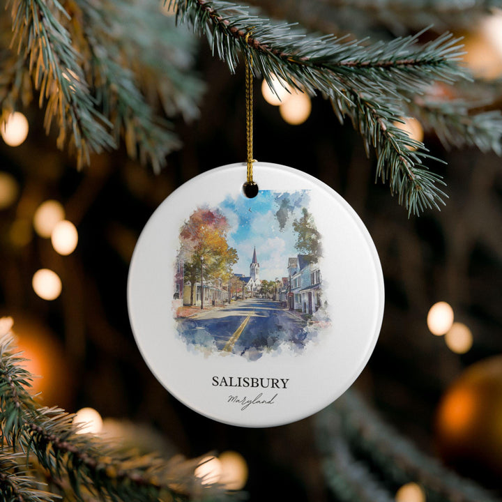 Salisbury MD Ornament: Unique Salisbury Maryland Souvenir, Maryland Xmas Decor, and Authentic Maryland Gift