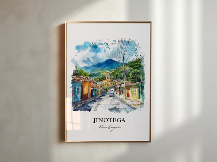 Jinotega Wall Art, Jinotega Print, Nicaragua Watercolor Art, Jinotega Nicaragua Gift, Travel Print, Travel Poster, Housewarming Gift