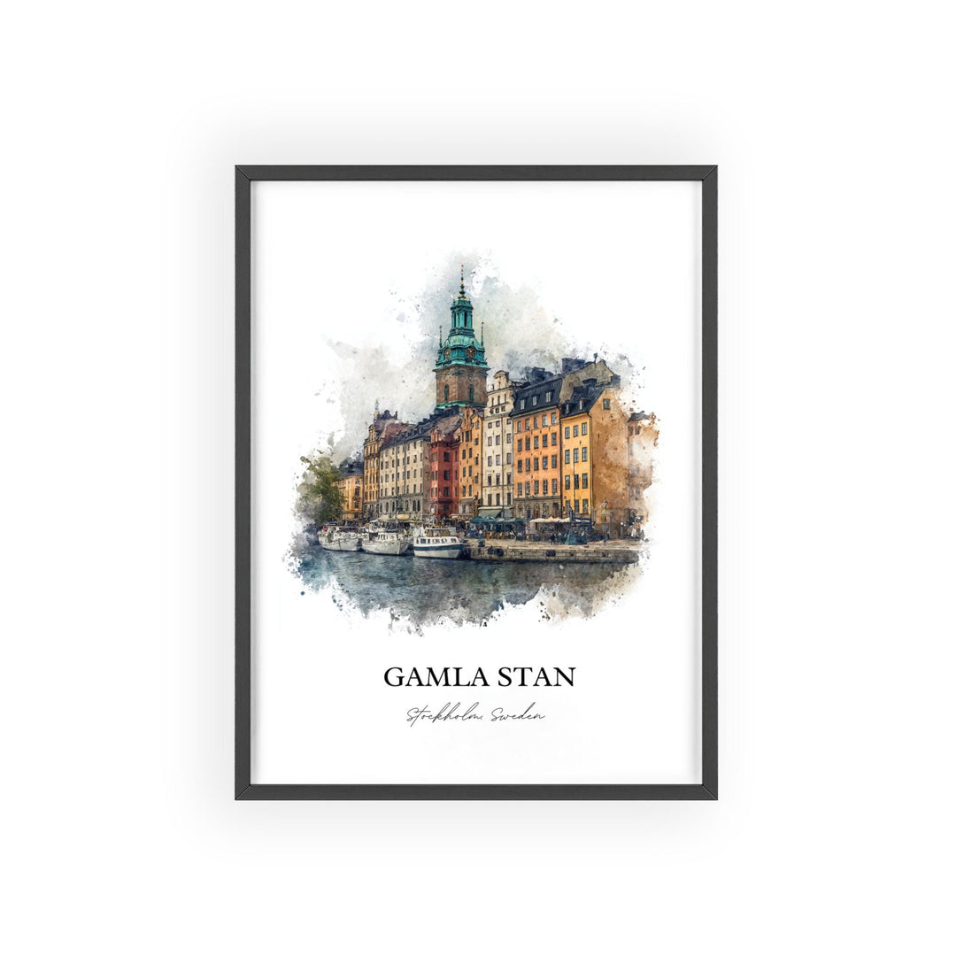 Gamla Stan, Sweden – Watercolor Art Print