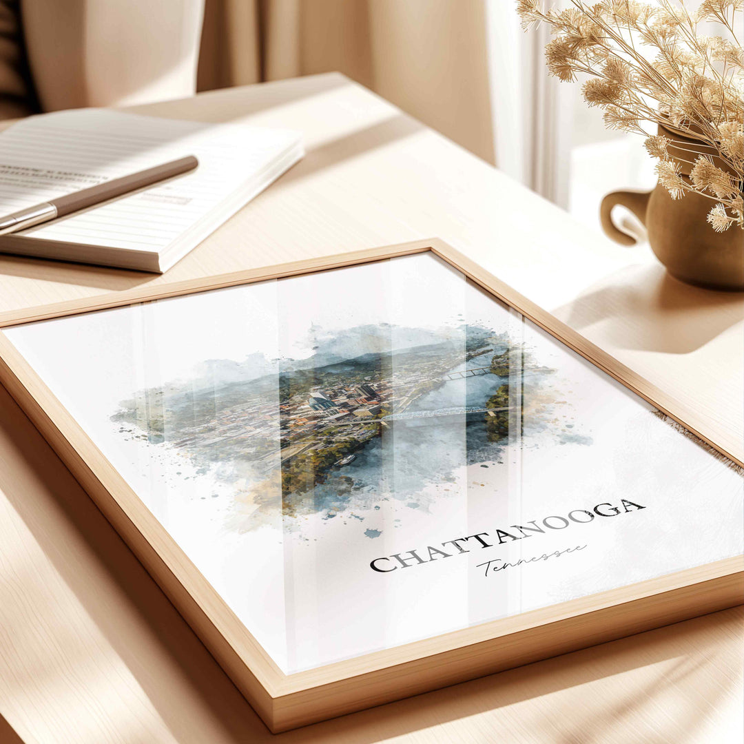 Chattanooga, Tennessee – Watercolor Art Print