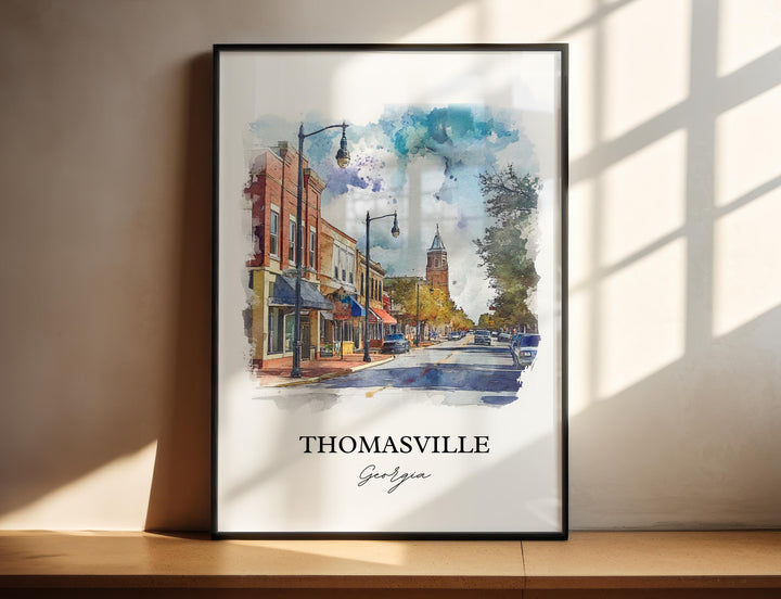 Thomasville GA Wall Art, Thomas County GA Print, Georgia Watercolor Art, Thomasville Gift, Travel Print, Travel Poster, Housewarming Gift