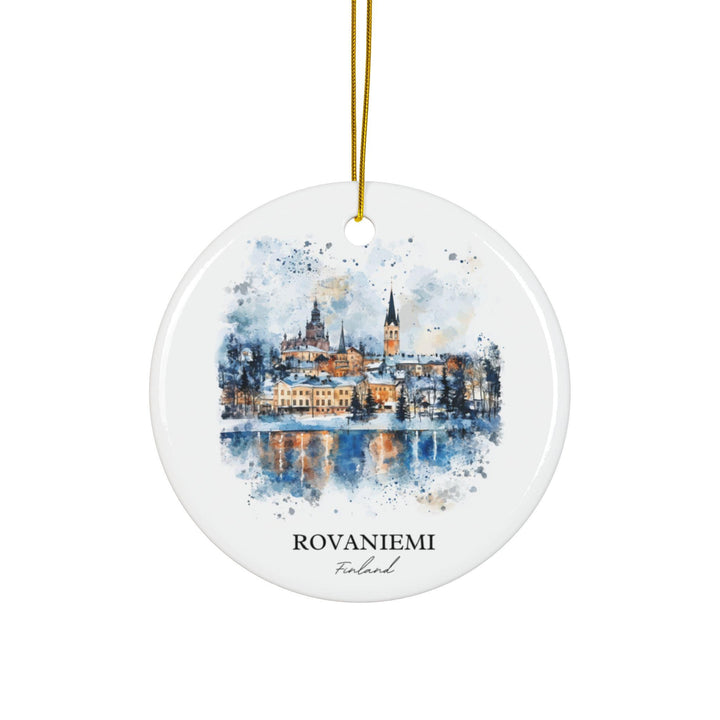 Rovaniemi Finland Ornament: Unique Finland Souvenir, Rovaniemi Xmas Decor, and Authentic Rovaniemi Gift