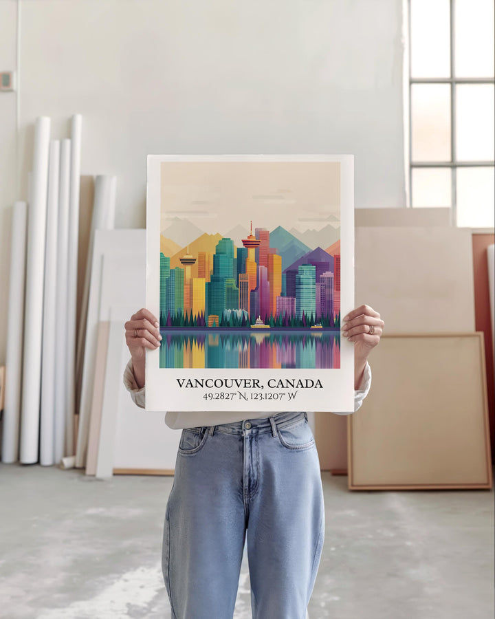 Vancouver Art, Vancouver Retro Travel Art, Vancouver Home Decor, Vancouver Gift, BC Travel Art, Travel Prints, Housewarming Gift