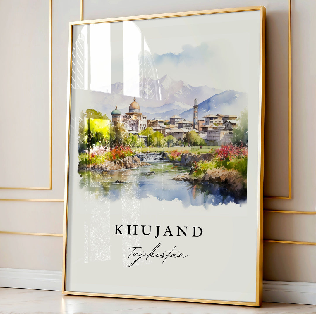 Khujand Tajikistan wall art - Tajikistan, Khujand print, Khujand Wedding gift, Birthday present, Custom Text, Perfect Gift