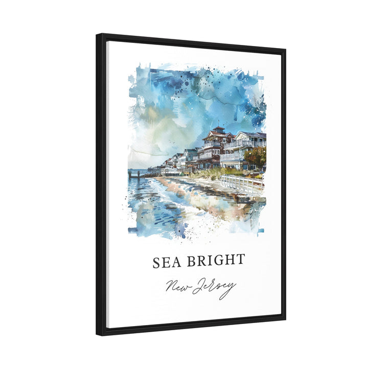 Sea Bright NJ Wall Art, Sea Bright Print, Jersey Shore Watercolor, Sea Bright NJ Gift,