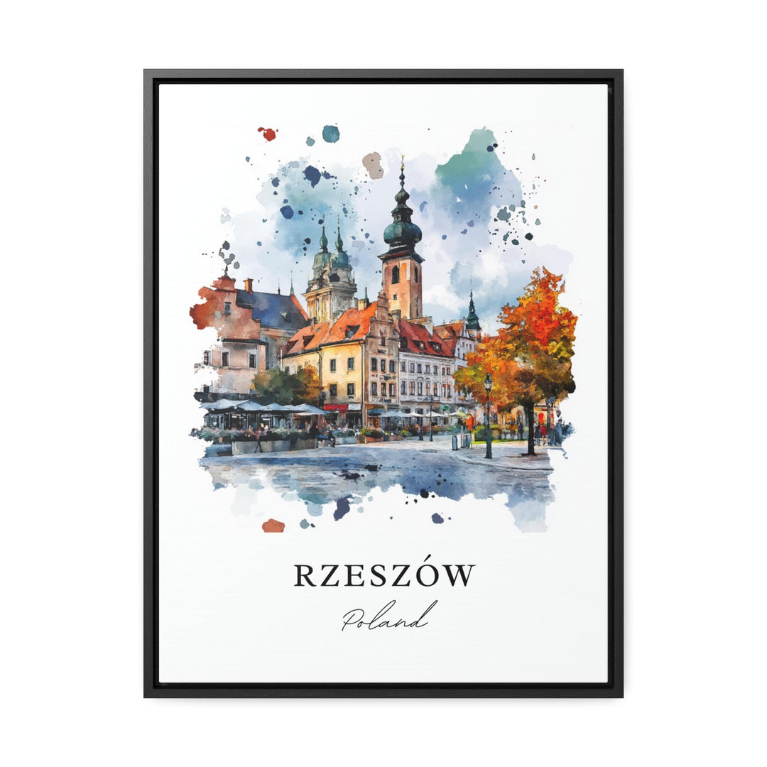 Rzeszow Wall Art, Rzeszow Poland Print, Rzeszow Watercolor Art, Wislok River Gift,