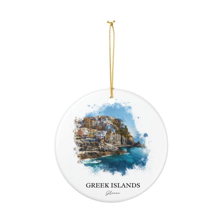Greek Islands Ornament: Unique Greece Souvenir, Greek Islands Xmas Decor, and Authentic Greek Islands Gift