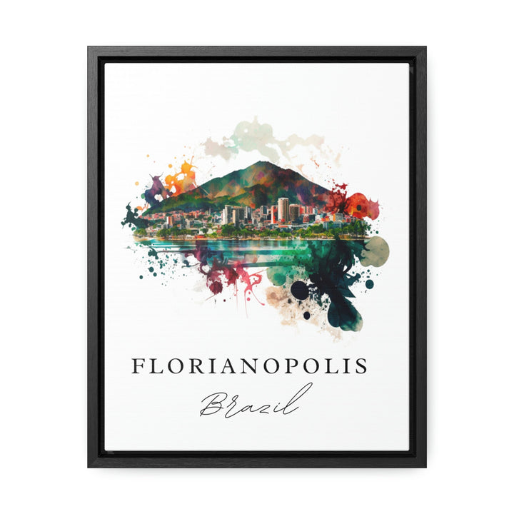 Florianopolis traditional travel art - Brazil, Florianopolis poster, Wedding gift, Birthday present, Custom Text, Personalised Gift