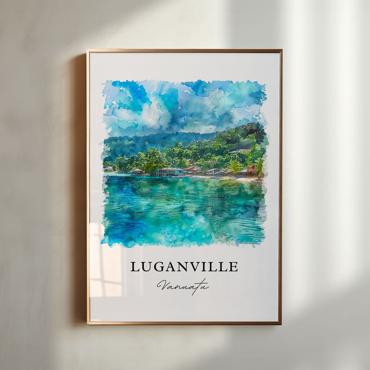 Luganville Wall Art, Luganville Print, Vanuatu Watercolor, Luganville Vanuatu Gift, Travel Poster, Housewarming Gift