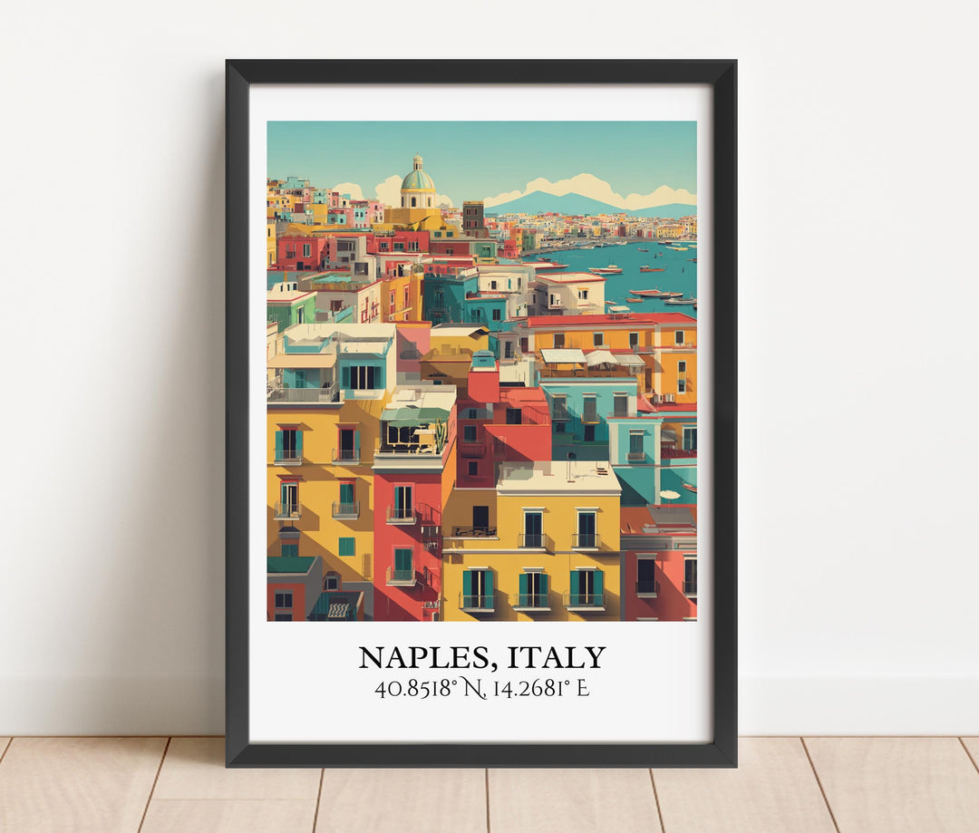 Naples Italy Art, Naples Italy Retro Travel Art, Naples Italy Home Decor, Naples IT Gift, Italy Art, Travel Prints, Housewarming Gift