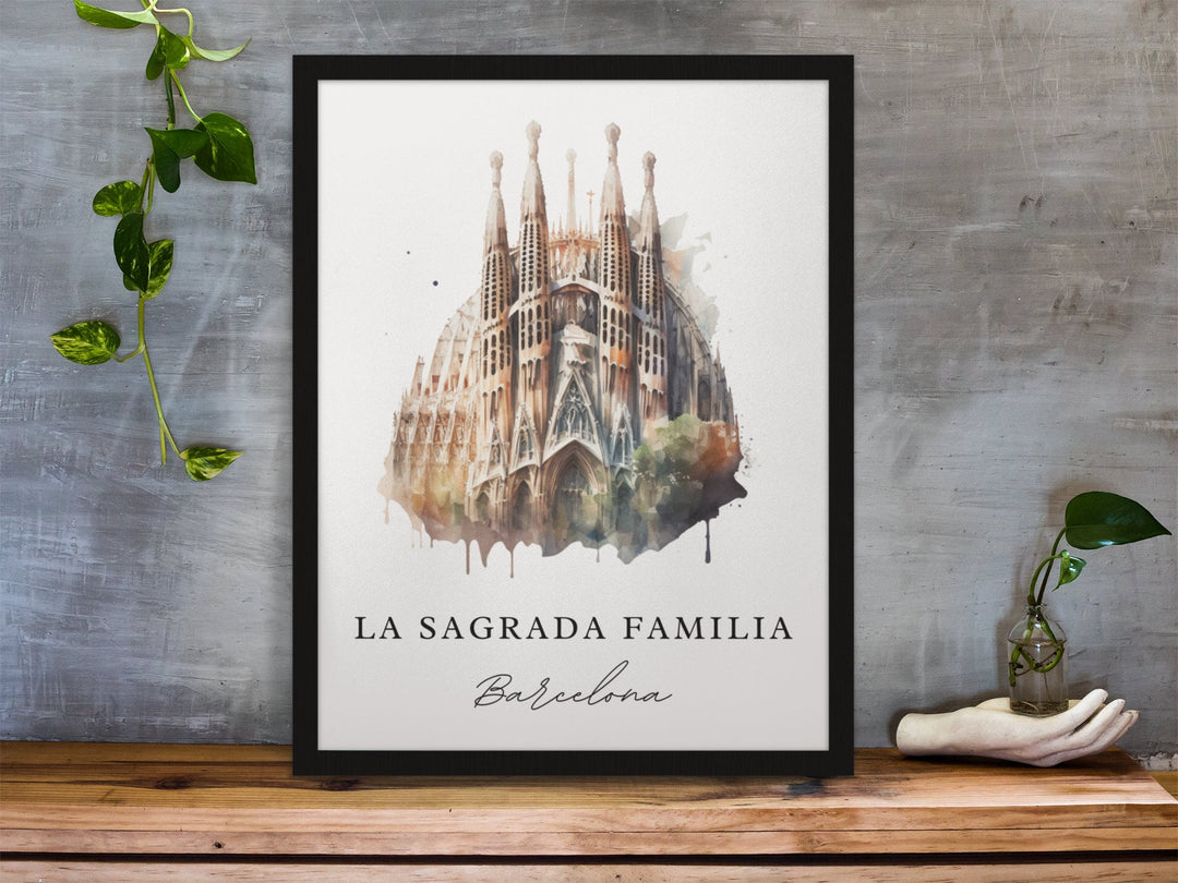 La Sagrada Familia wall art - Spain, Barcelona poster, Sagrada Familia Wedding gift, Birthday present, Custom Text, Personalised Gift