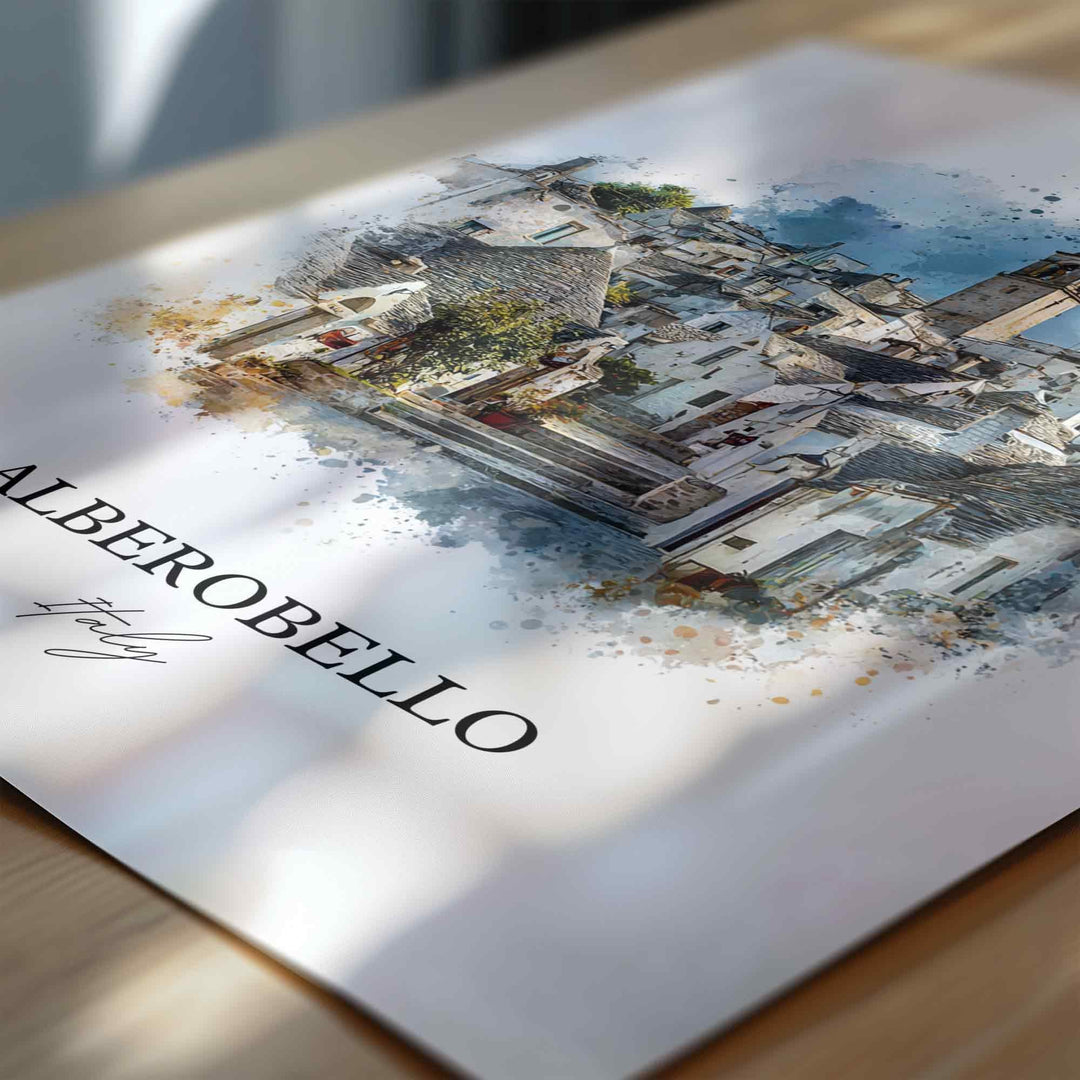 Alberobello, Italy – Watercolor Art Print