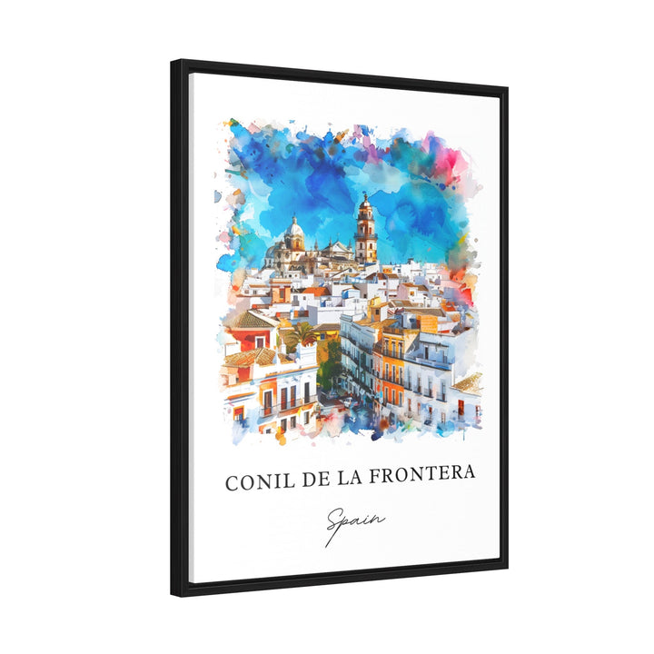 Conil de la Frontera Art, La Frontera Spain Print, Los Bateles, Watercolor, Southern Spain Gift, Spain Travel Poster, Housewarming Gift