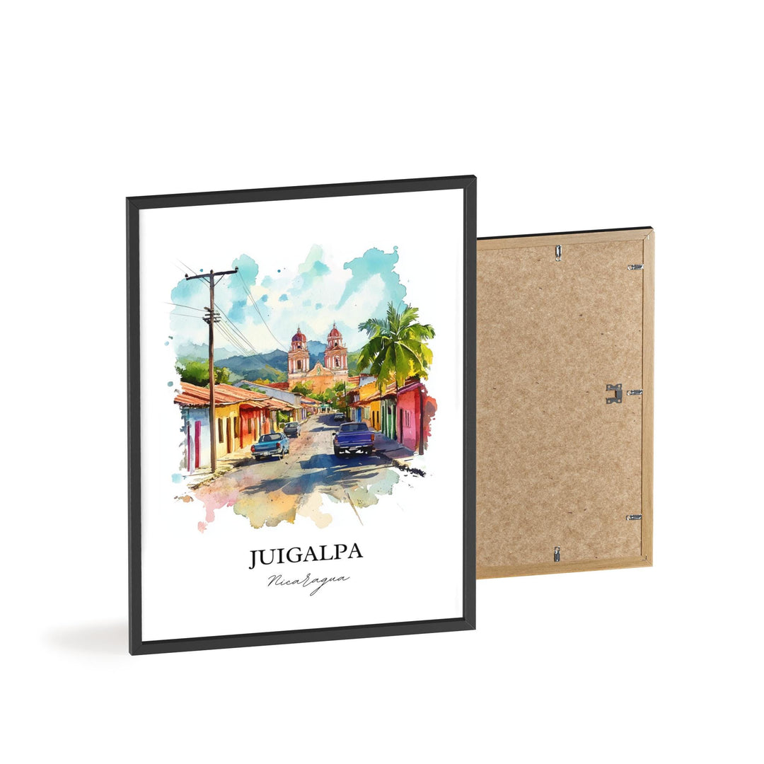 Juigalpa Wall Art, Nicaragua Print, Nicaragua Watercolor Art, Juigalpa Gift, Travel Print, Travel Poster, Housewarming Gift