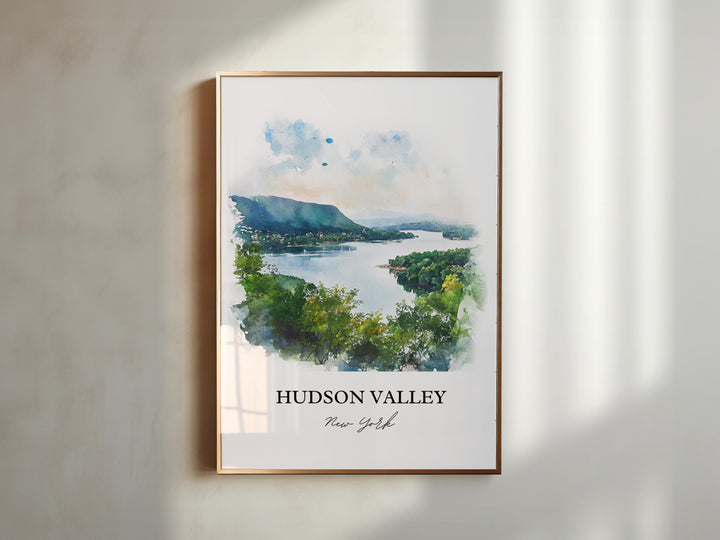 Hudson Valley Wall Art, Hudson River Print, Nyack NY Watercolor Art, Hudson Valley NY Gift, Travel Print, Travel Poster, Housewarming Gift