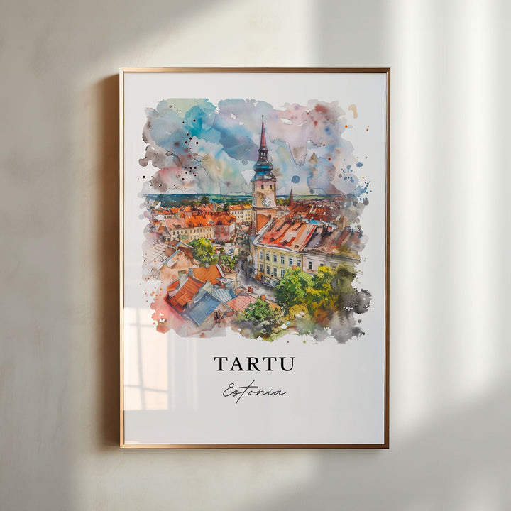 Tartu Estonia Wall Art, Tartu Print, Tartu Watercolor, Tallinn Estonia Gift,