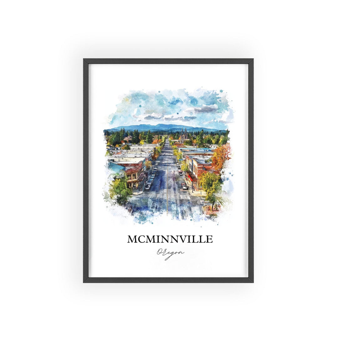 McMinnville, Oregon, USA – Watercolor Art Print