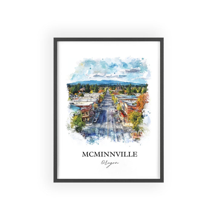 McMinnville, Oregon, USA – Watercolor Art Print